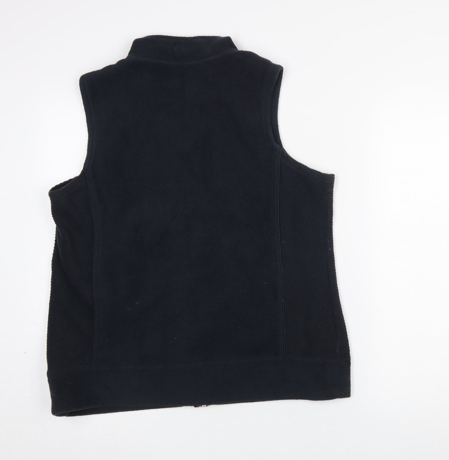 Bm Women's Black Fleece Sleeveless Zip Waistcoat Size M