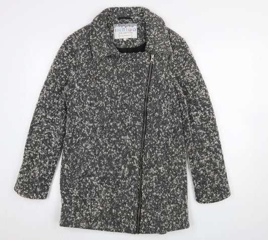 Marks and Spencer Women’s Grey Wool Blend Zip Front Mid-Length Coat Size 8