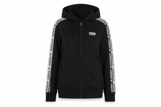 Adidas Women Black Full Zip Hoodie Size 8 Polyester Hooded