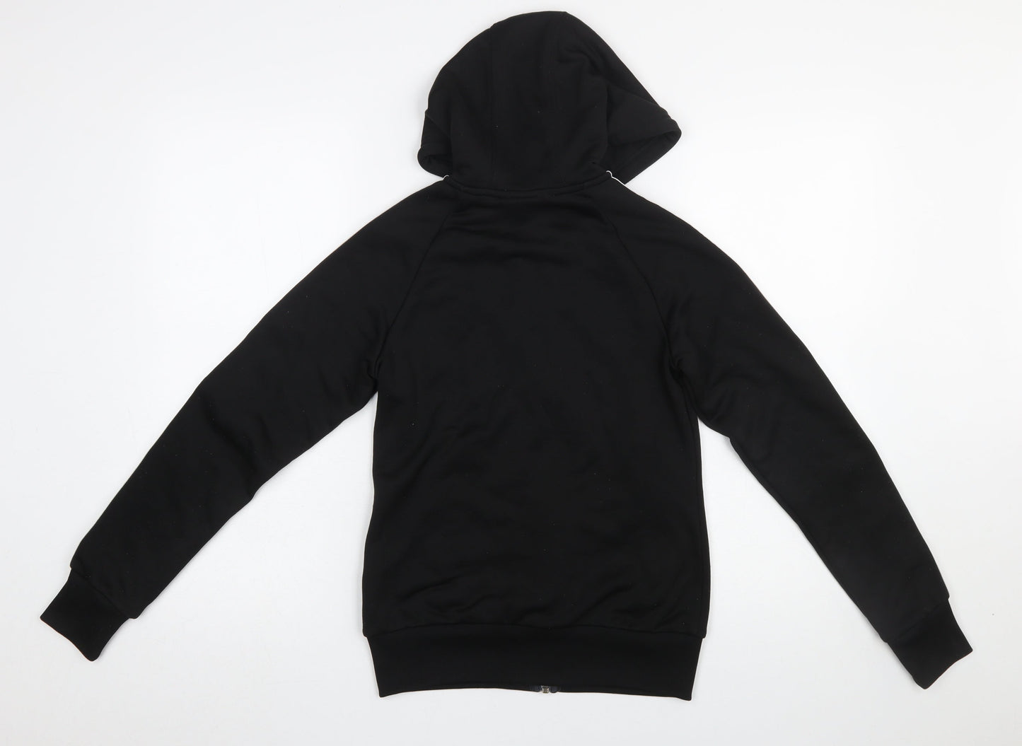 Adidas Women Black Full Zip Hoodie Size 8 Polyester Hooded