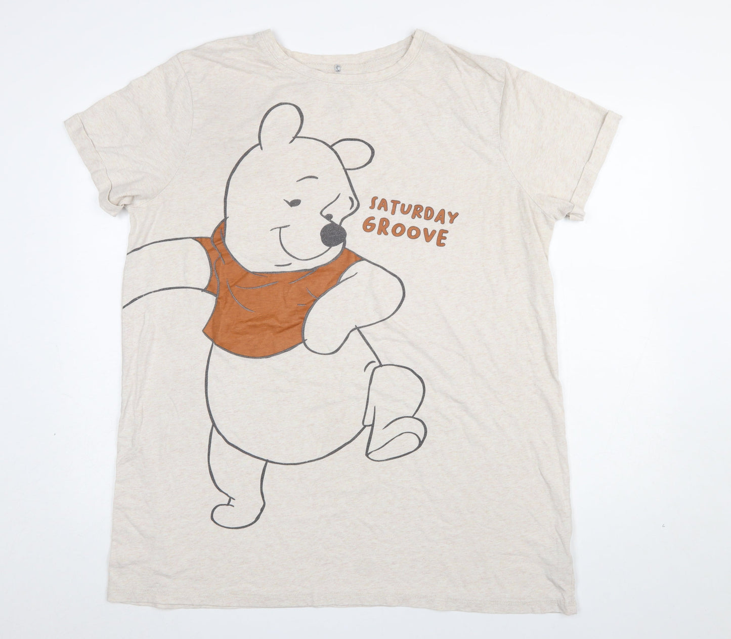 Primark Disney Women Beige Winnie the Pooh Nightshirt Size L Cotton Blend