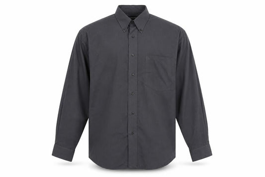 Dönitz Men’s Grey 15.5in Button-Down Long Sleeve Casual Shirt