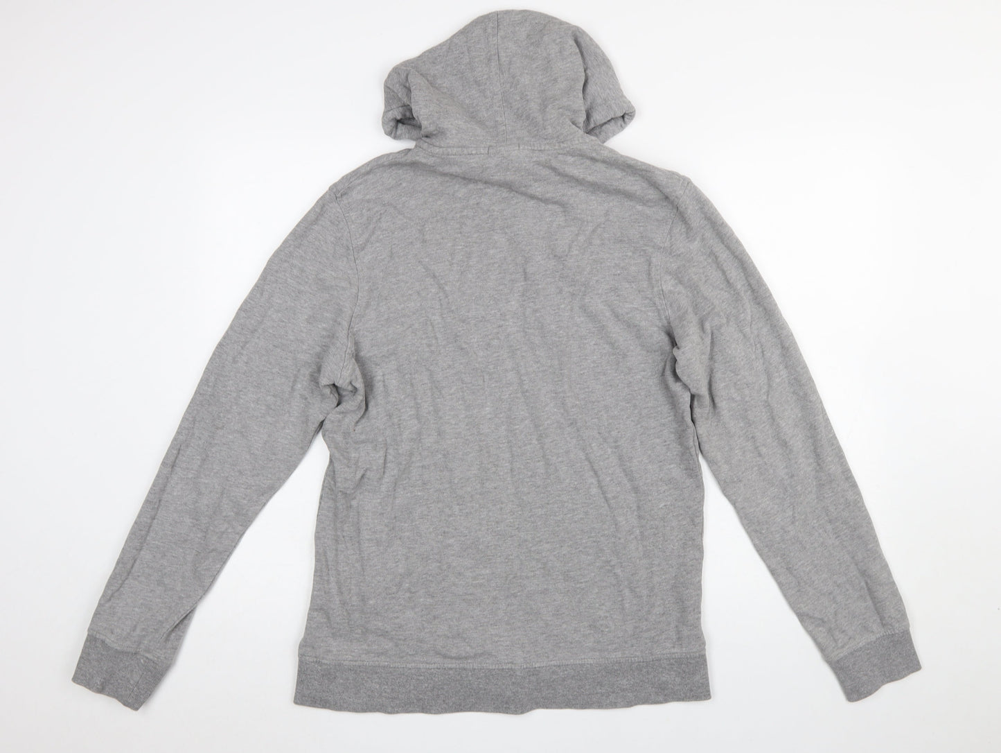 Jack & Jones Men's Grey Full Zip Hoodie Medium Cotton Blend