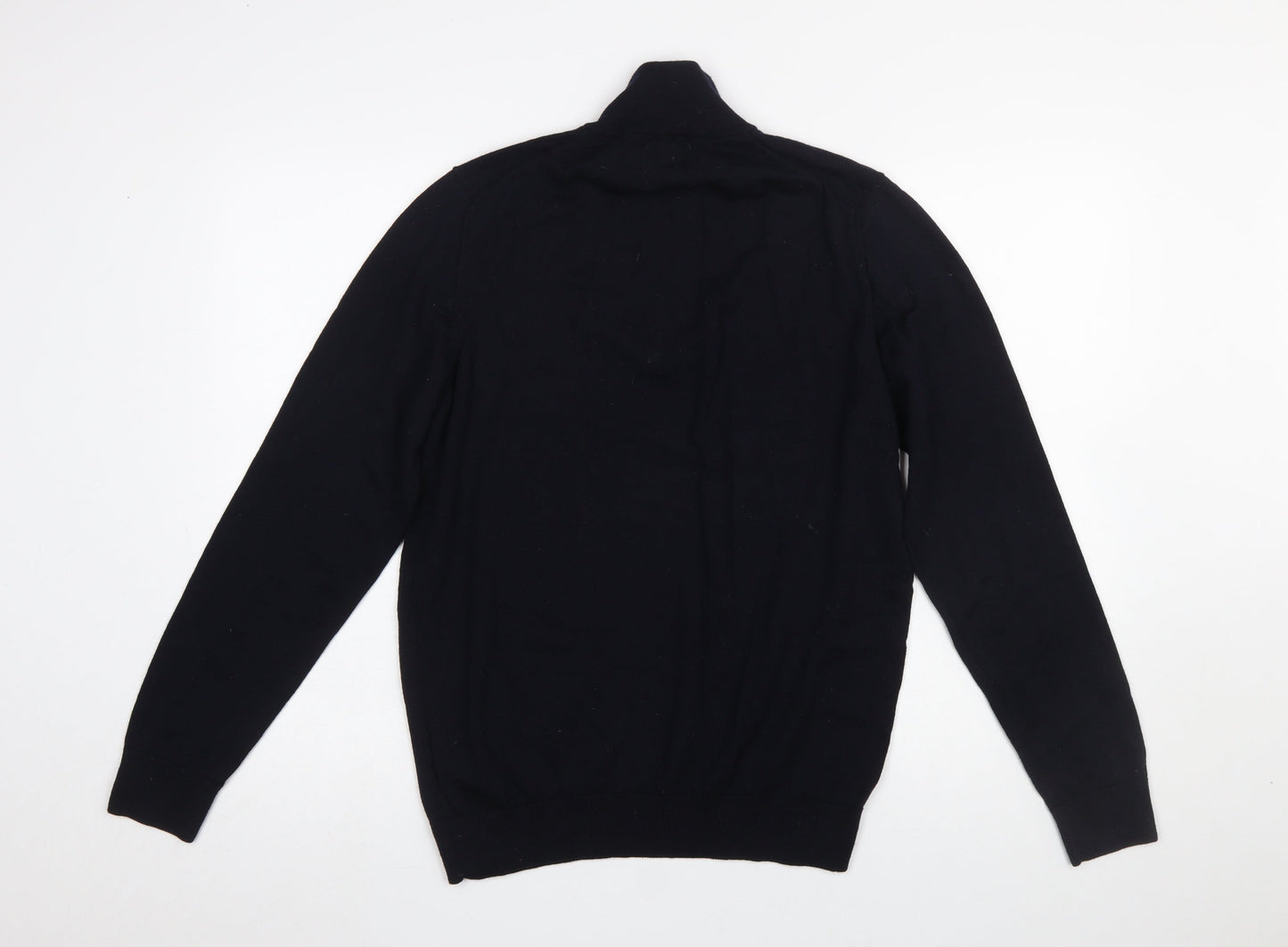 Farah Men's Black Merino Wool 1/4 Zip Jumper M