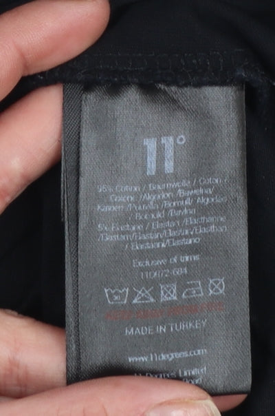 11 Degrees Men's Black Colourblock Slim Fit T-Shirt Size S