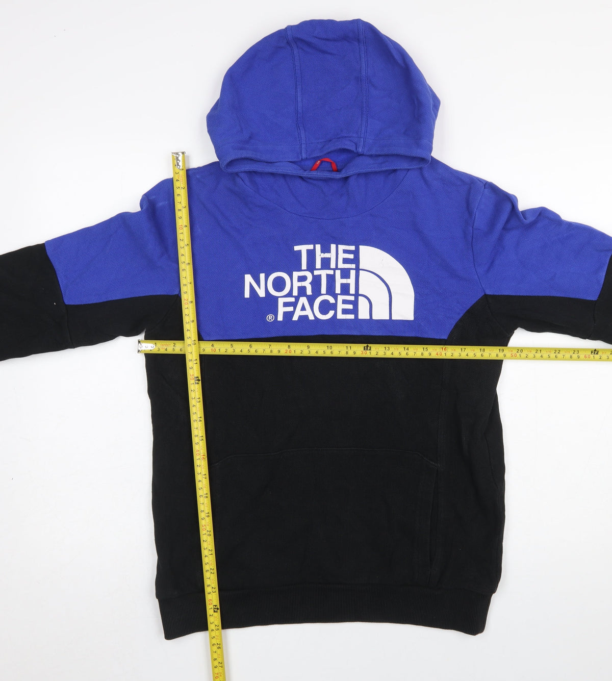 The North Face Boys Blue and Black Pullover Hoodie XL Cotton