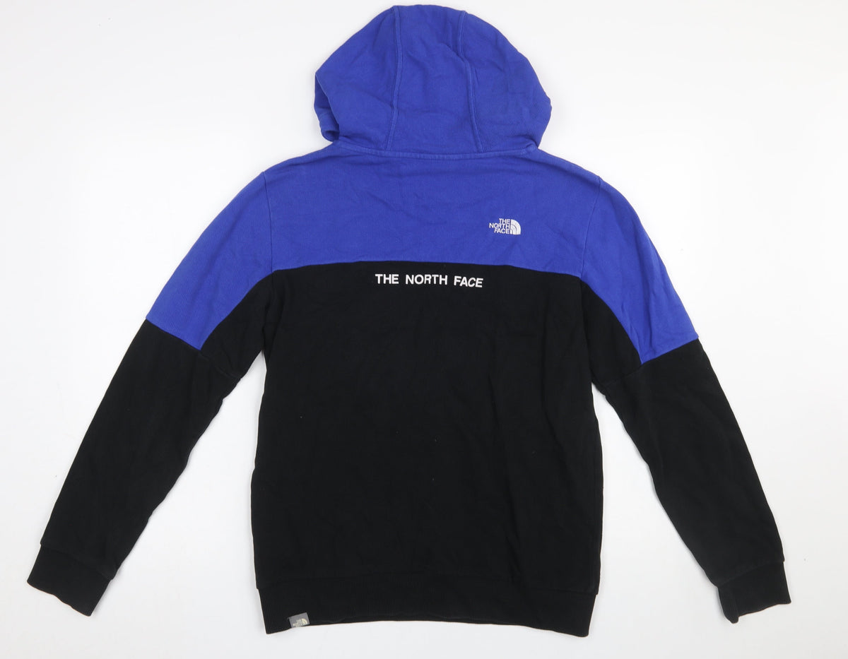 The North Face Boys Blue and Black Pullover Hoodie XL Cotton