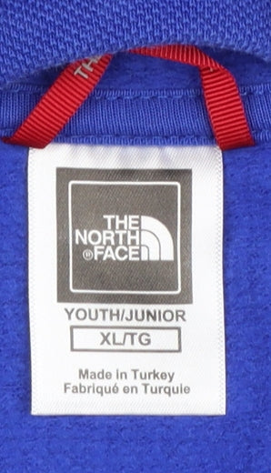The North Face Boys Blue and Black Pullover Hoodie XL Cotton