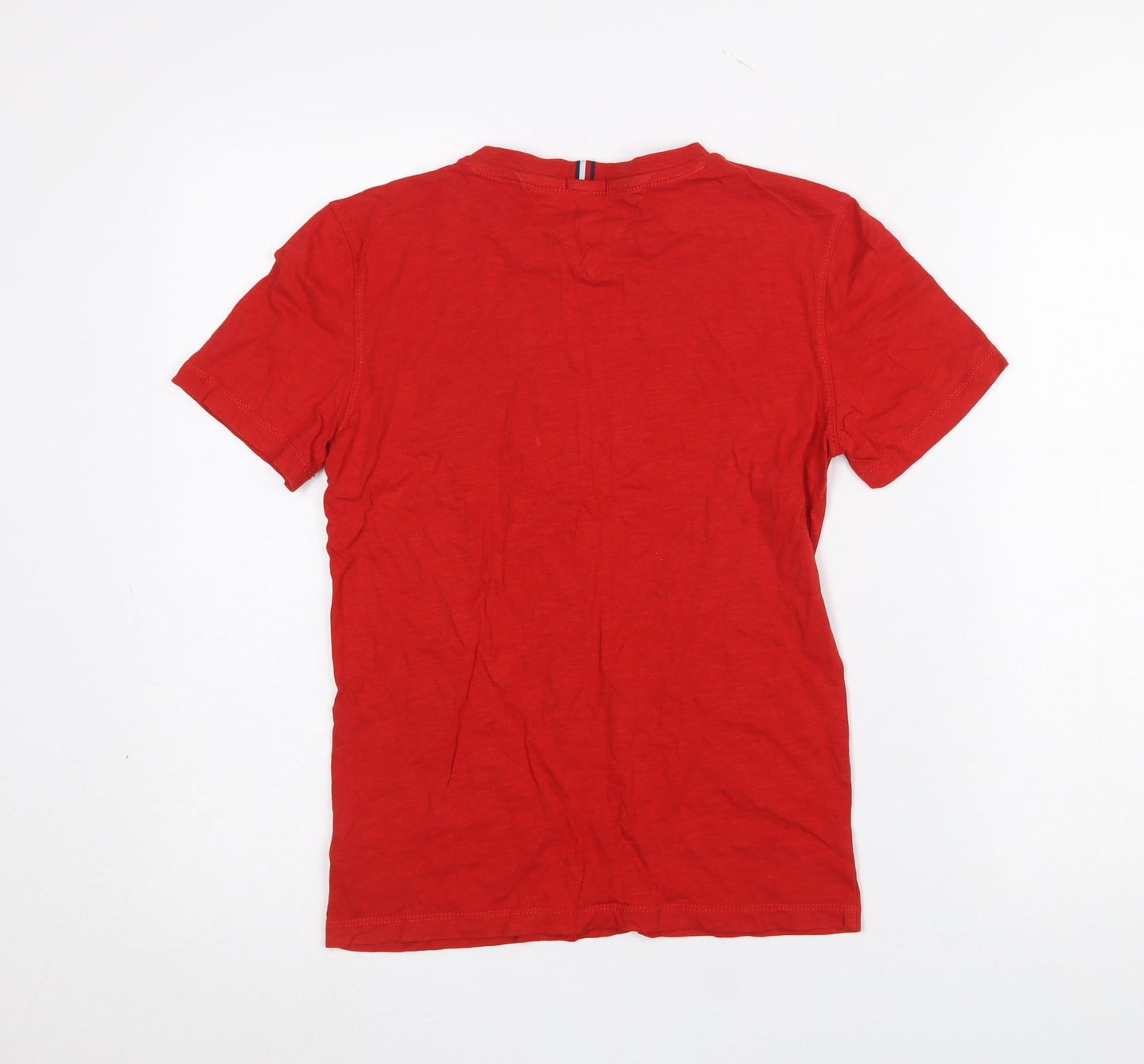 Tommy Hilfiger Boys Red Organic Cotton Logo T-Shirt Size 152