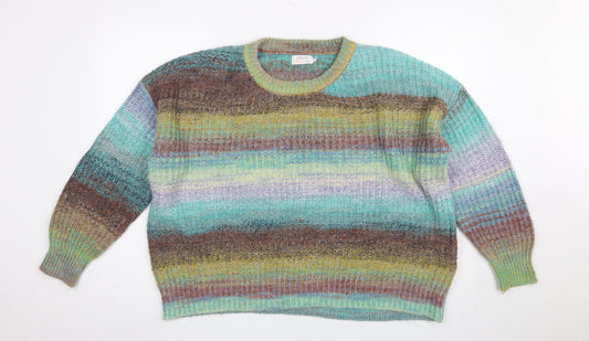 ONLY Women Multicoloured XL Pullover Jumper Knit Acrylic Blend