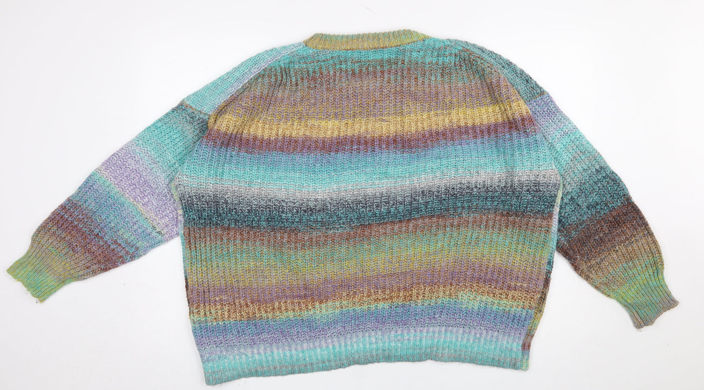 ONLY Women Multicoloured XL Pullover Jumper Knit Acrylic Blend
