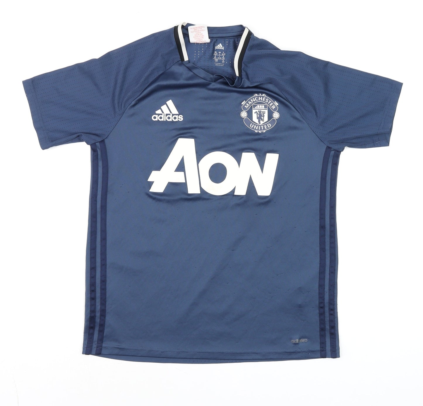 Adidas Manchester United Blue Teen L ClimaCool Training T-Shirt