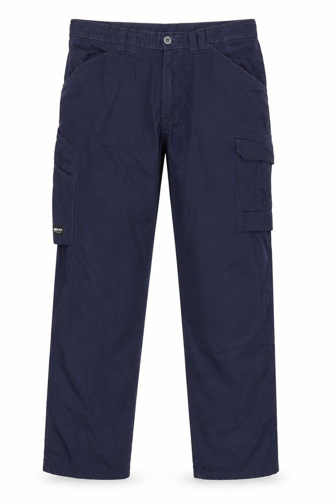 Tranemo Men's Navy Blue Cargo Workwear Trousers 34R Polyester Cotton Blend