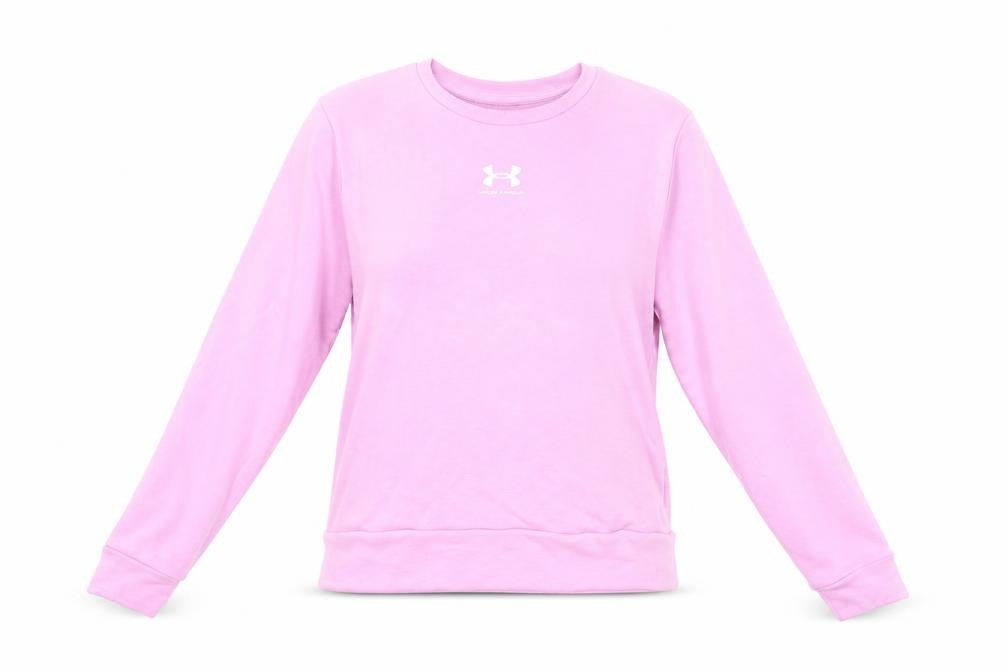 Under Armour Womens Pink XS Crew Neck Long Sleeve Pullover Sweatshirt