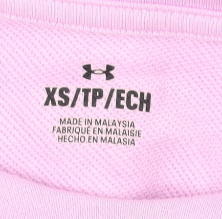 Under Armour Womens Pink XS Crew Neck Long Sleeve Pullover Sweatshirt