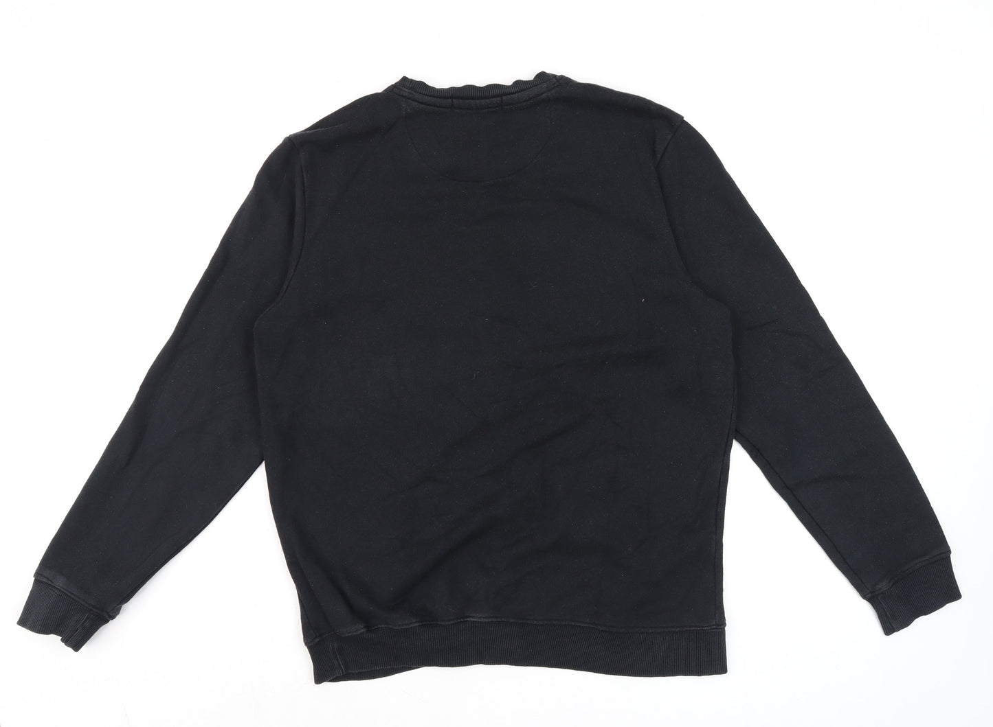 Roberto Cavalli Womens Black Red Logo Sweatshirt Size M Cotton Crew Neck
