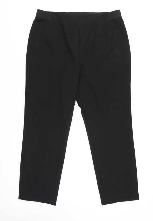 Gallery Womens Black Size 14 Classic Straight Leg Trousers