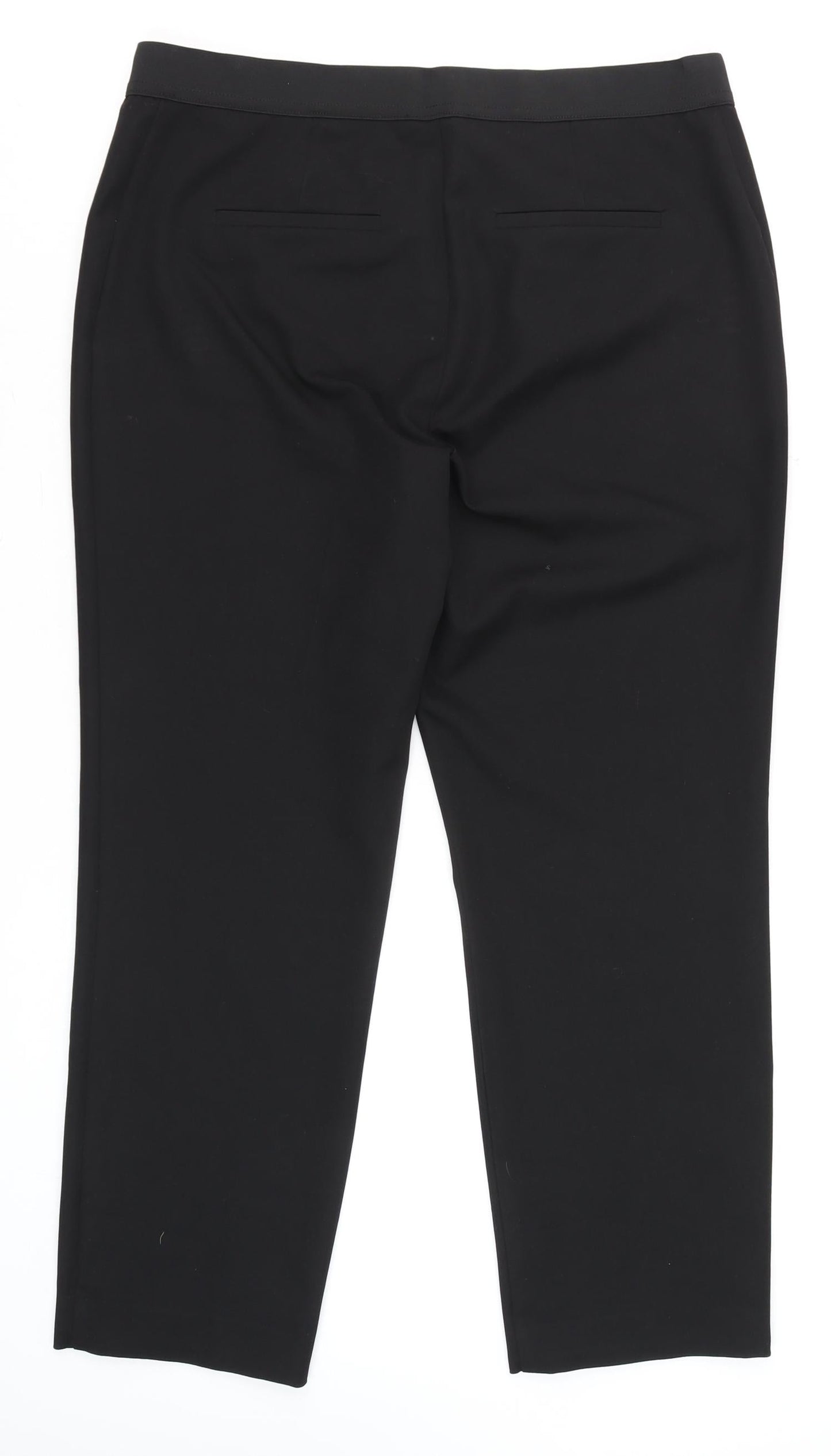 Gallery Womens Black Size 14 Classic Straight Leg Trousers
