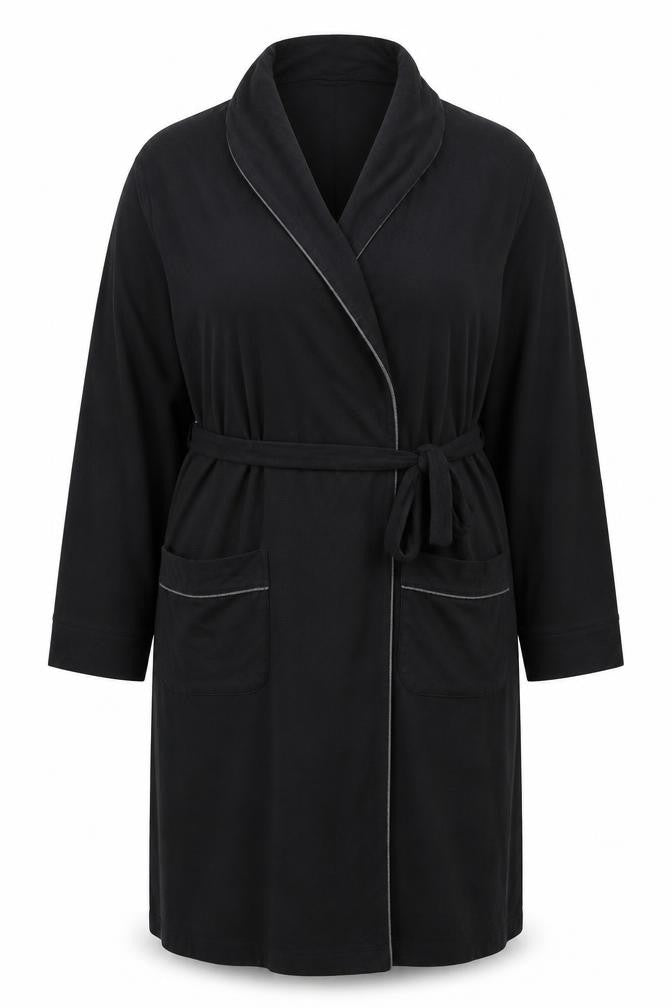 Marks & Spencer Black Unisex 2XL Wrap Cardigan Lightweight Cotton Blend