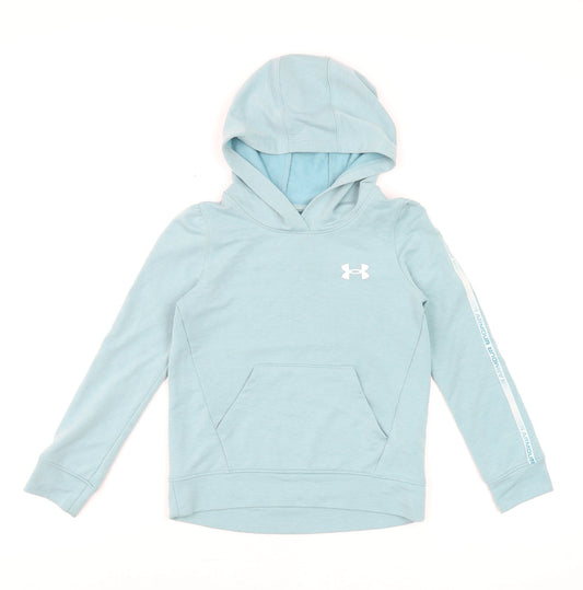 Under Armour Girls Blue Pullover Hoodie Size 7-8 Years Sportswear