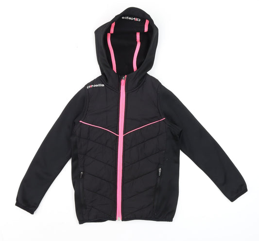 O'Neills Girls Black Softshell Full Zip Hoodie Age 3-4 Years