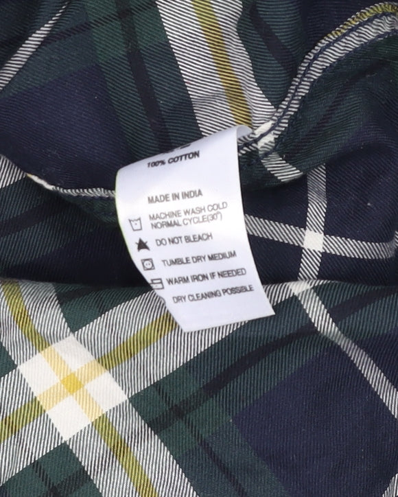 Levi's Men's Blue Slim Fit Checked Long Sleeve Button-Up Shirt Size L