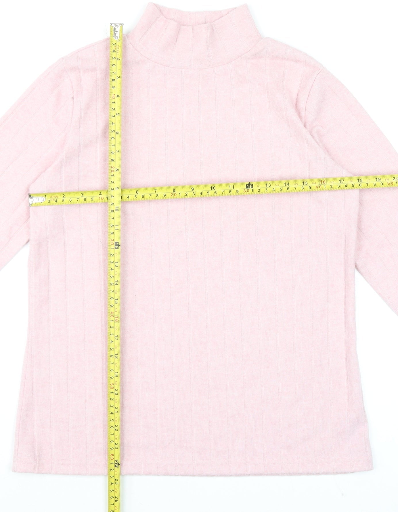 Dunnes Women’s Dusty Pink Mock Neck Long Sleeve Knit Top Size M