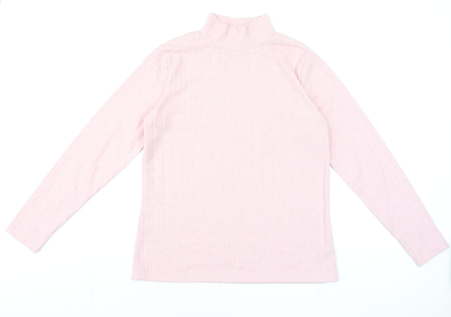 Dunnes Women’s Dusty Pink Mock Neck Long Sleeve Knit Top Size M