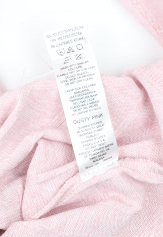 Dunnes Women’s Dusty Pink Mock Neck Long Sleeve Knit Top Size M