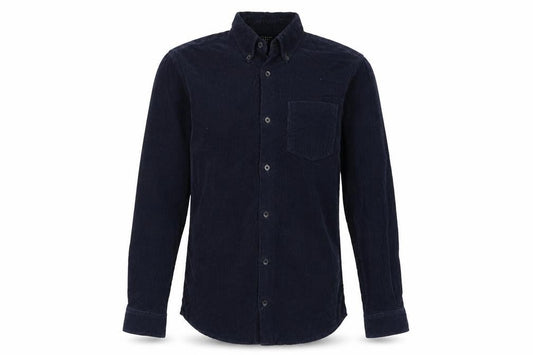 New Look Men Blue Corduroy Button-Down Shirt XS Long Sleeve Casual