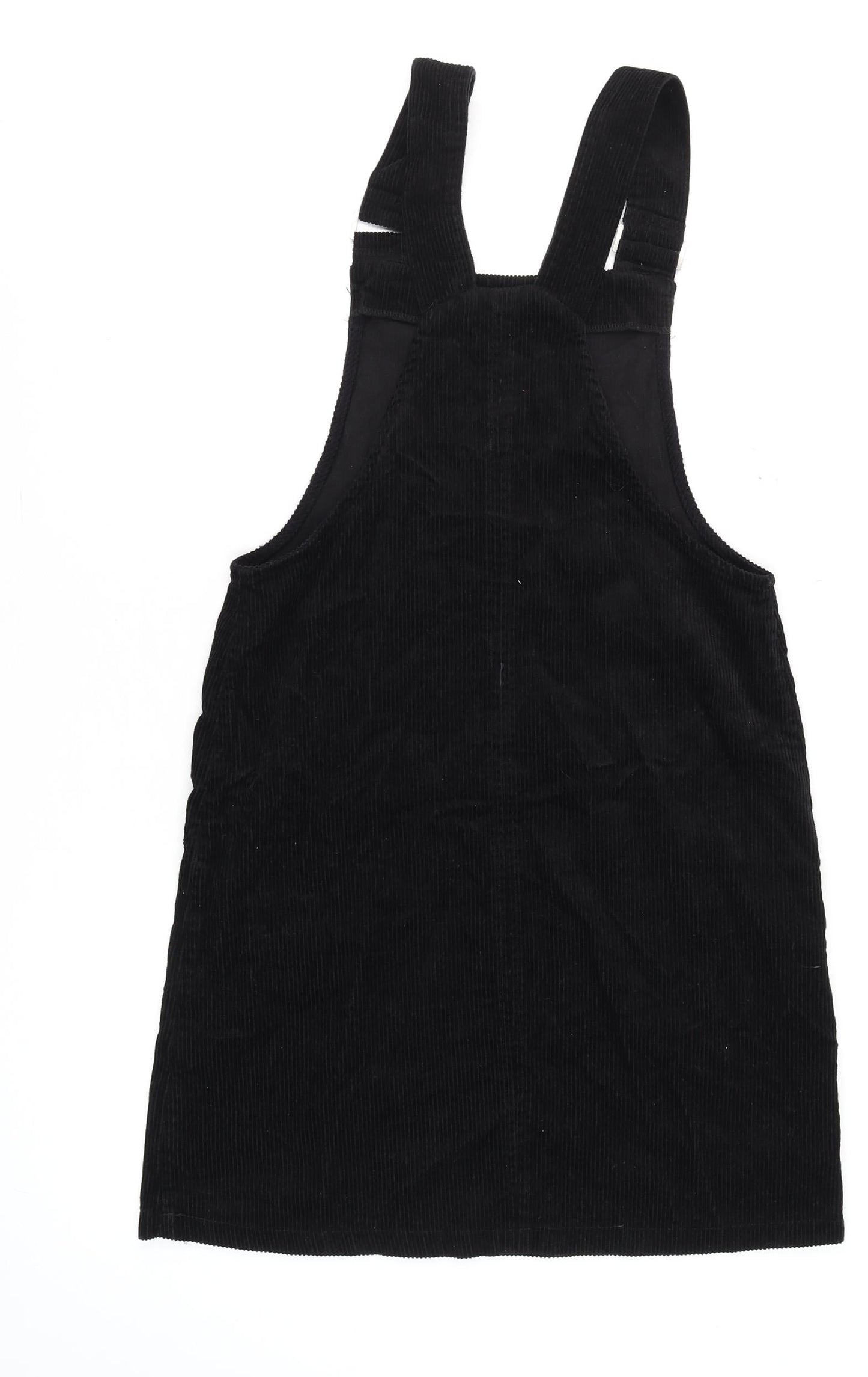 New Look Women's Black Corduroy Pinafore Dress Size 8