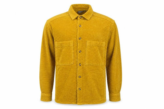 ASOS Men’s Mustard Corduroy Button-Up Shirt 2XS Long Sleeve Cotton