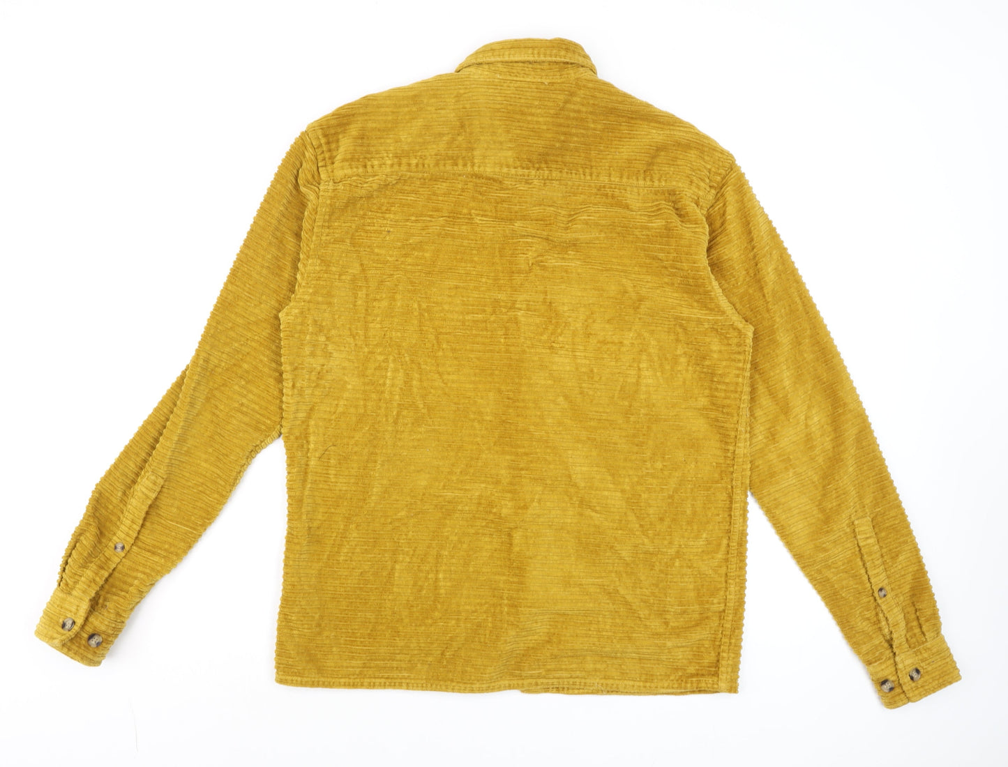 ASOS Men’s Mustard Corduroy Button-Up Shirt 2XS Long Sleeve Cotton