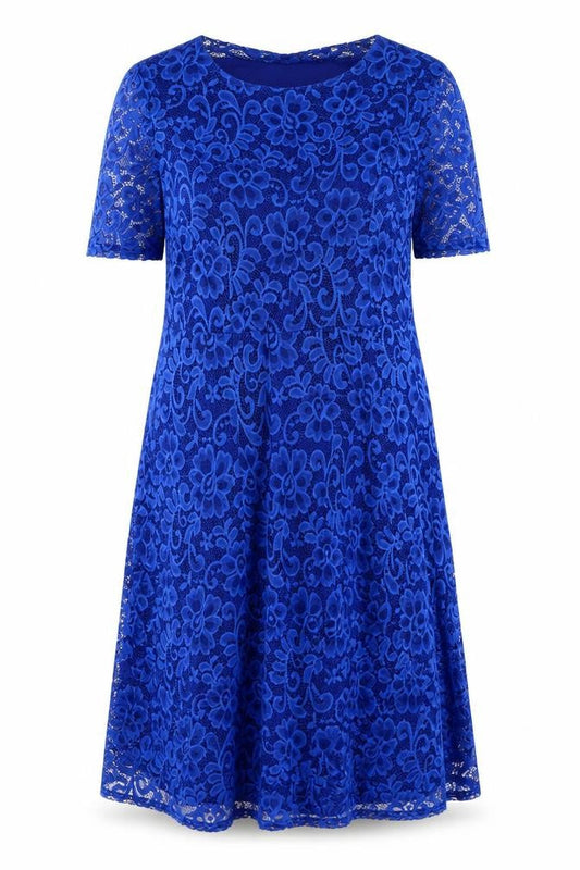 Annabelle Women's Blue Lace Bodycon Dress UK 18 Knee Length