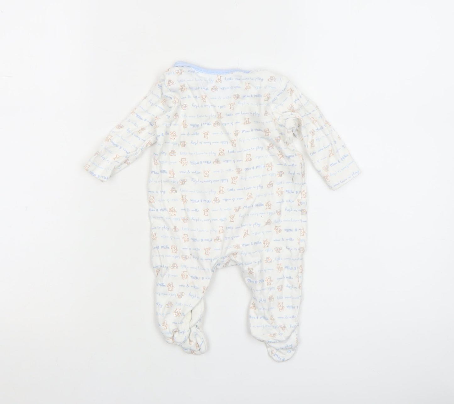 George Unisex Baby Multicoloured 0-3 Months Cotton Animal Print Babygrow