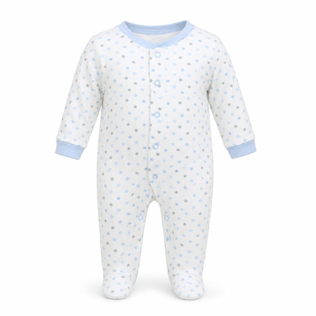 George Unisex Baby White Star Print Babygrow 0-3 Months Long Sleeve