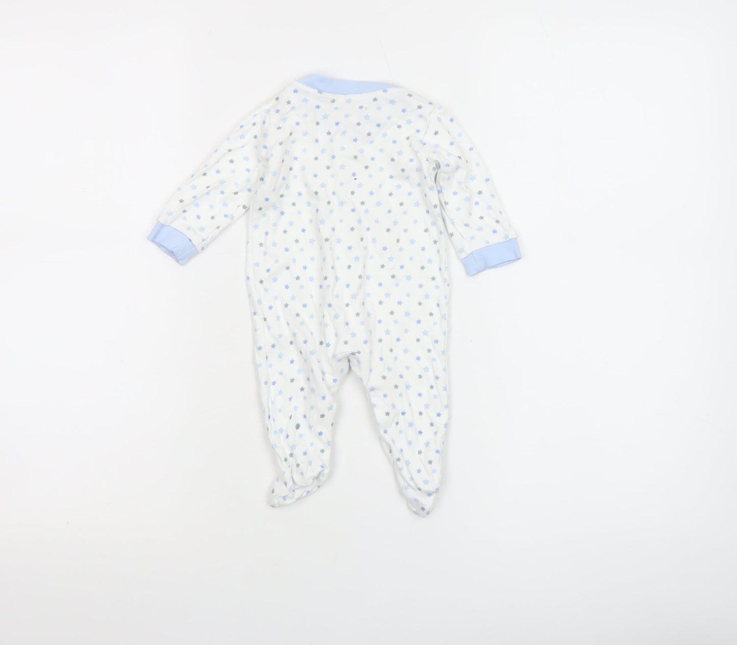 George Unisex Baby White Star Print Babygrow 0-3 Months Long Sleeve