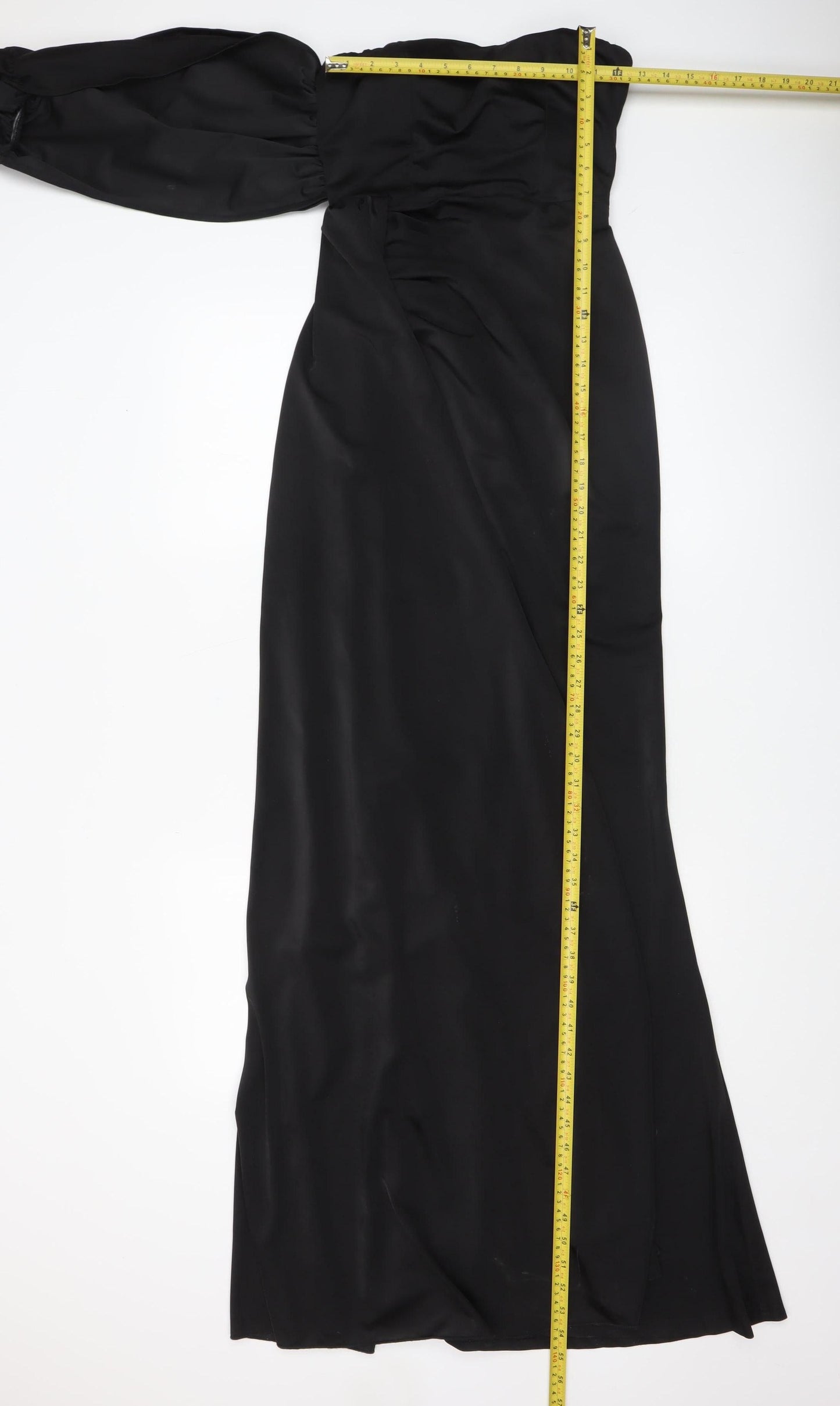Miss Ord Women's Black XS One Shoulder Long Satin Mermaid Dress