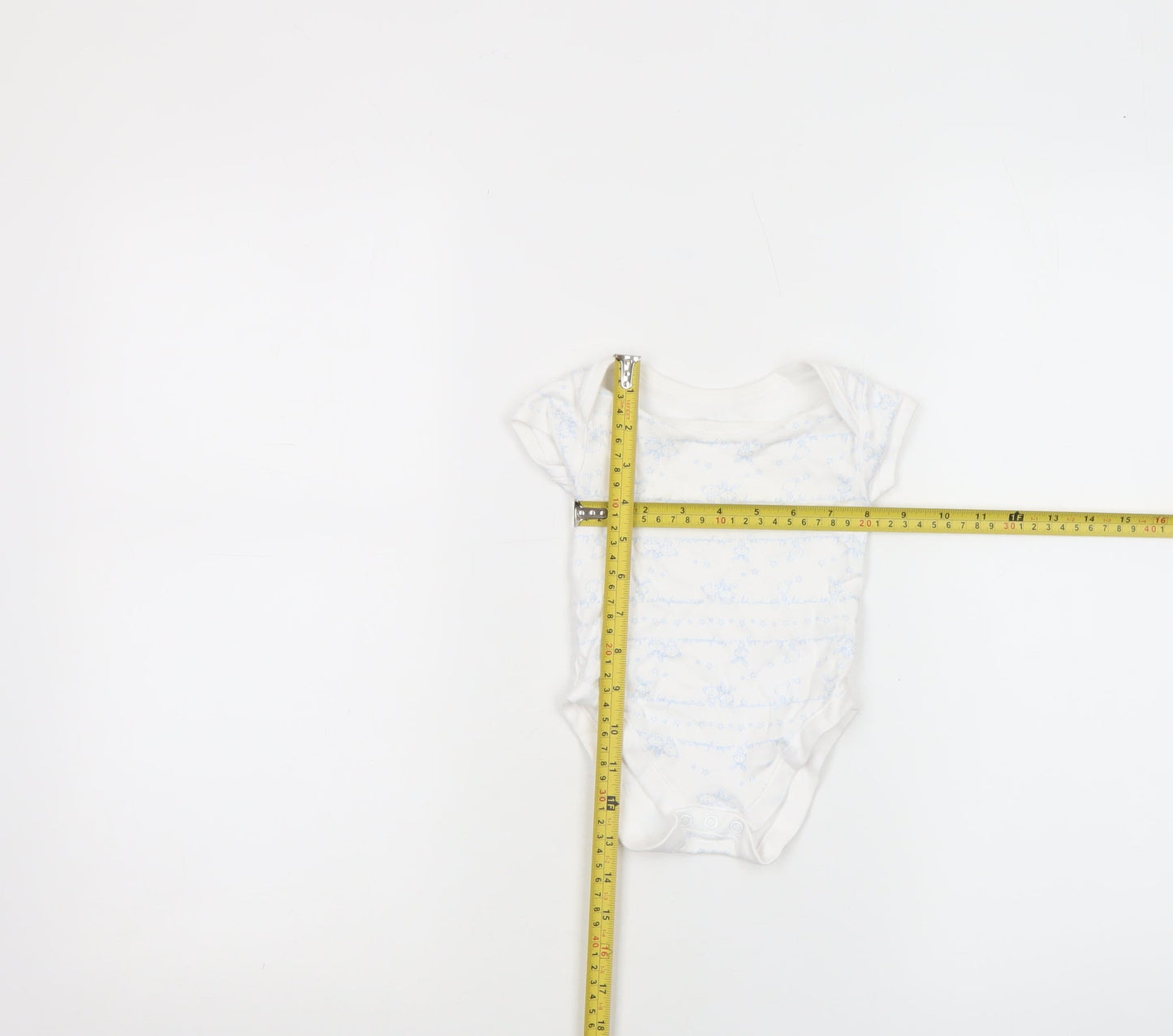 George Unisex Baby White Animal Print 0-3 Months Cotton Babygrow