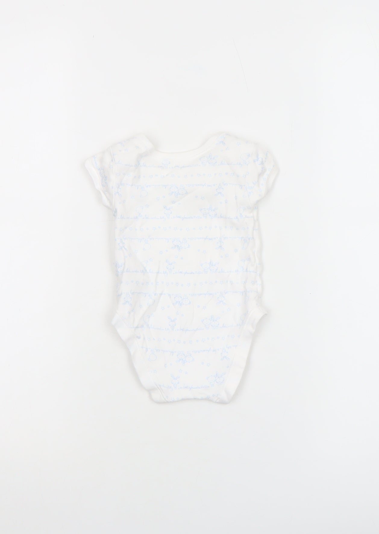 George Unisex Baby White Animal Print 0-3 Months Cotton Babygrow