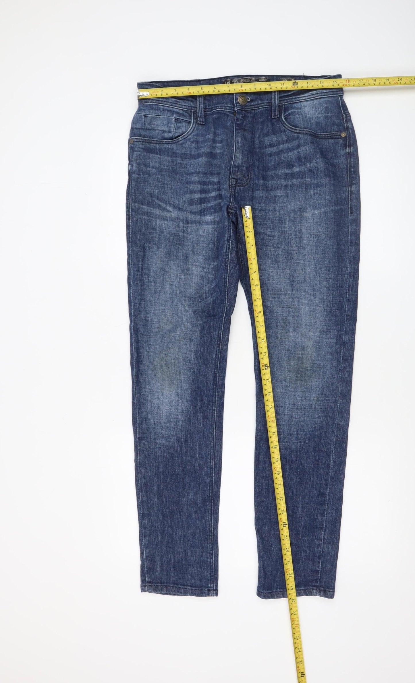 Duck and Cover Men's Blue 32S Slim Straight Denim Jeans