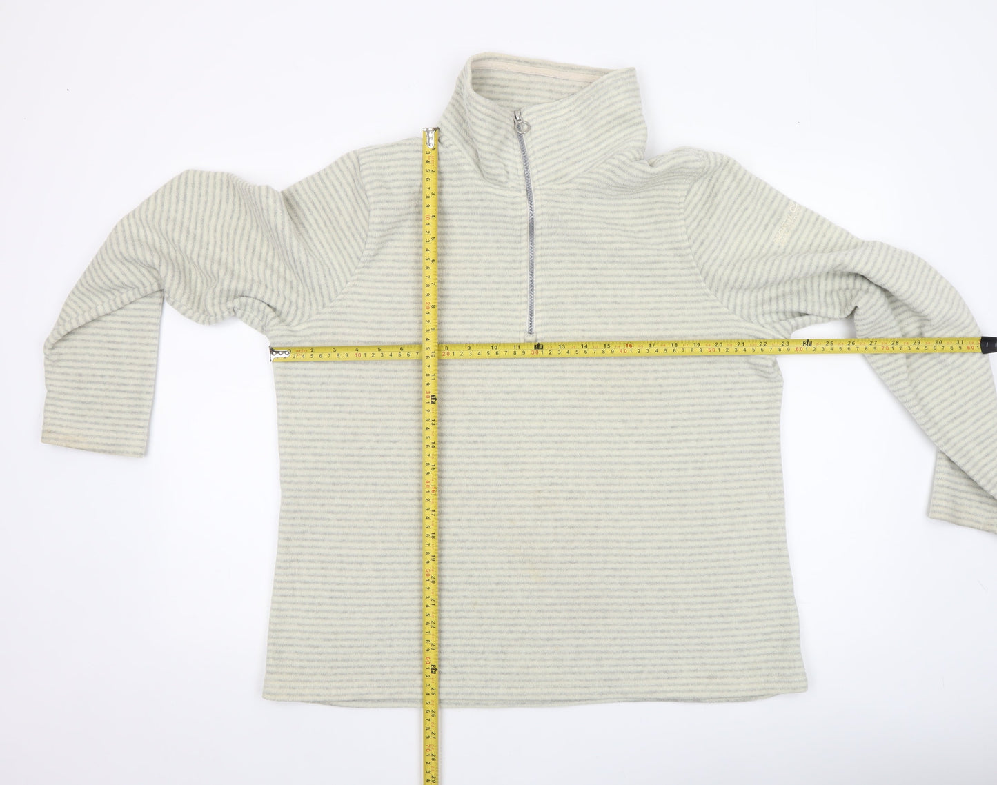 Regatta Men’s Beige Striped Fleece 1/2 Zip Sweatshirt XL