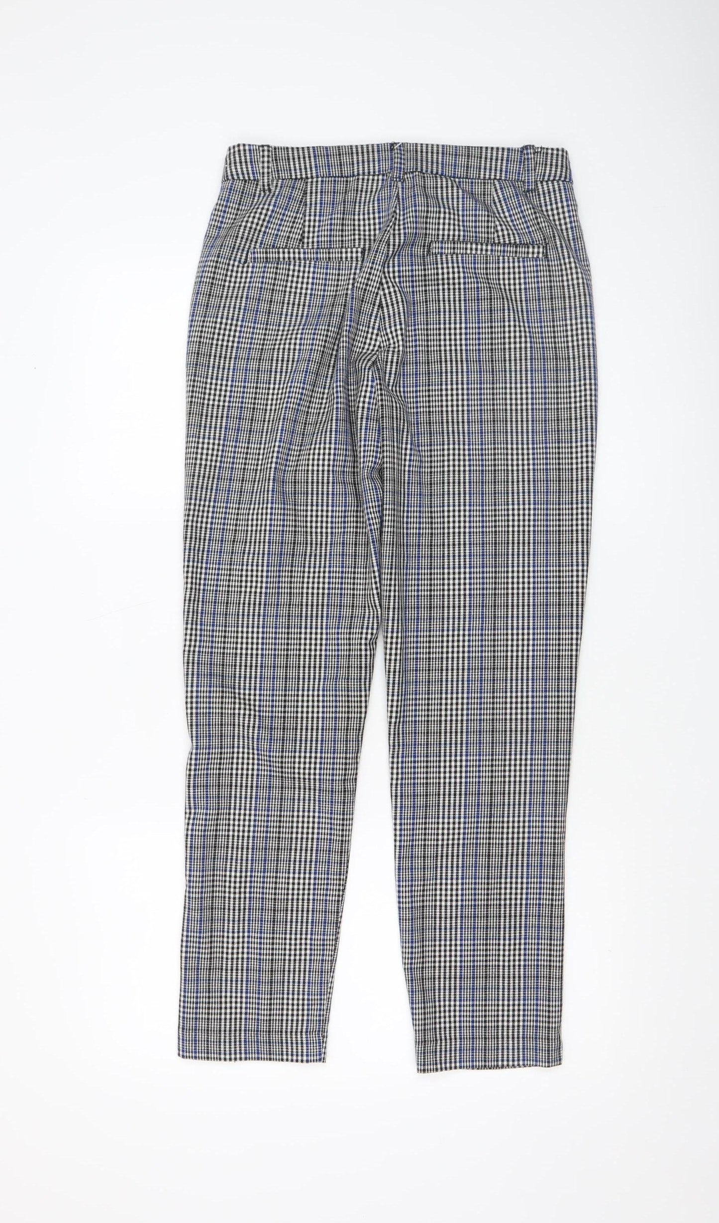 Lefties Women's Multicoloured Check Slim Tapered Trousers Size 6