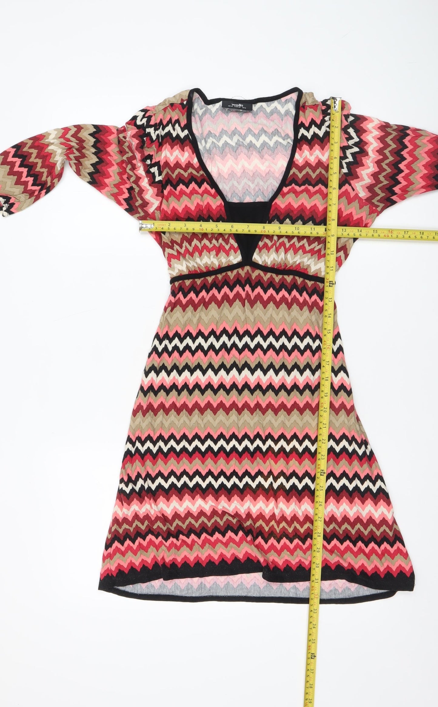 Wallis Women’s Multicoloured Chevron A-Line Knit Dress Size 10