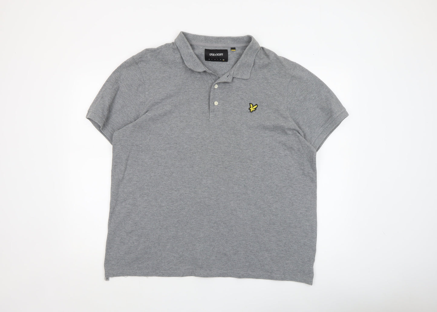 Lyle & Scott Men's Grey 2XL Cotton Polo Shirt Classic Logo
