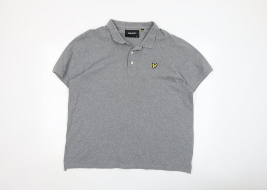 Lyle & Scott Men's Grey 2XL Cotton Polo Shirt Classic Logo