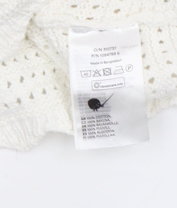 Monki Womens Ivory Crochet Cotton Camisole Tank Top L