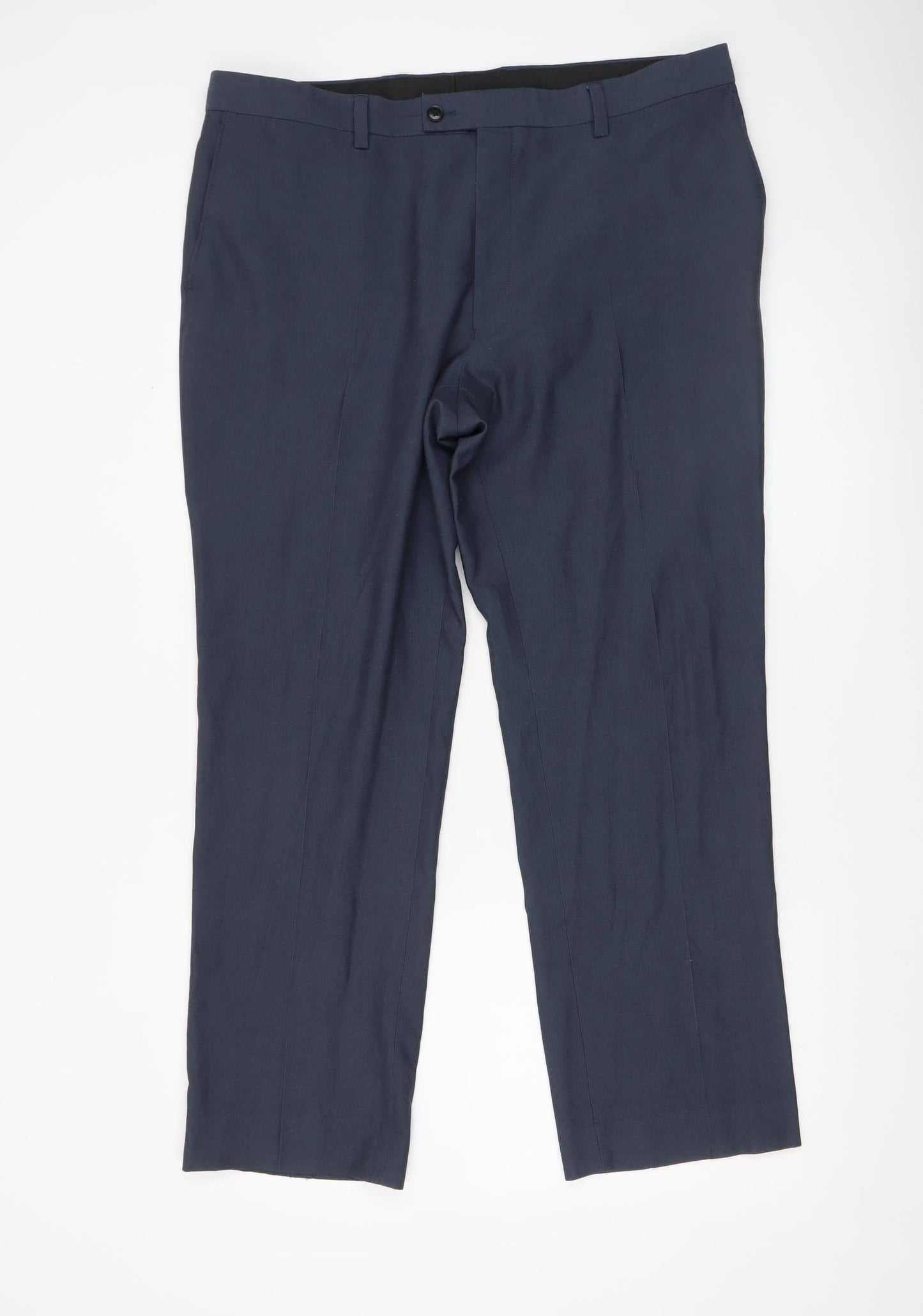Next Men’s Blue Regular Fit Dress Trousers 36W 29L Formal Work Pants
