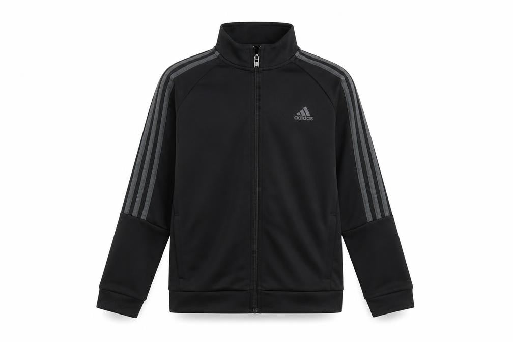 adidas Boys Black 9-10 Years Track Jacket Full Zip Lightweight Sportswear