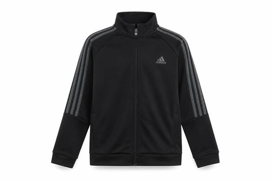 adidas Boys Black 9-10 Years Track Jacket Full Zip Lightweight Sportswear